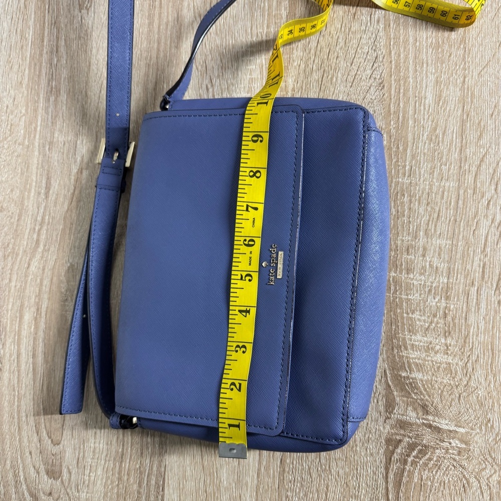 Kate Spade New York Blue Leather Crossbody Bag Adjustable Strap Purse - Picture 11 of 16